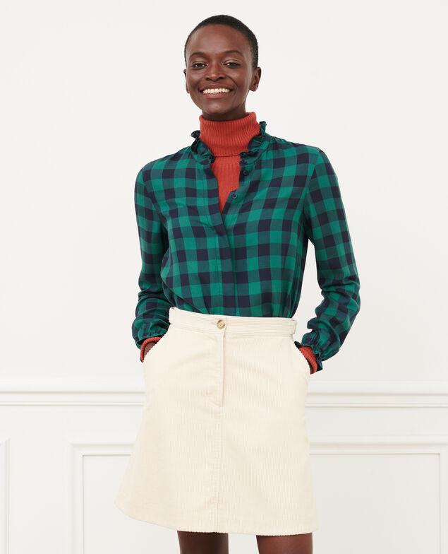 Fließende Bluse mit Karos 8866 55 green check