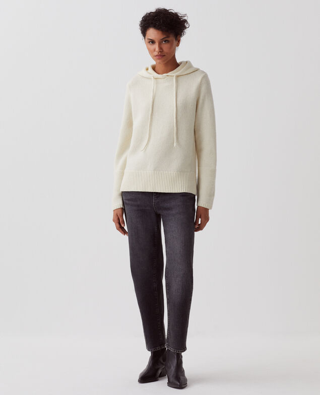 Kapuzenpullover aus Wolle I010 glass green beige
