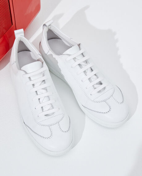 Ledersneaker mit Schnürsenkeln Brilliant white Nouveau
