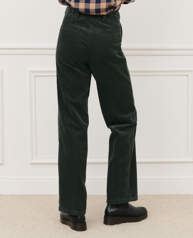 BLANDINE - Gerade Hose aus Cord 8817 58 darkgreen