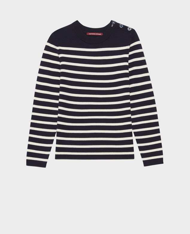 MADDY - Pullover aus Merinowolle im Marinelook Stp nv wht