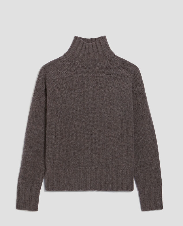 Rollkragenpullover aus Wolle I040 steeple gray