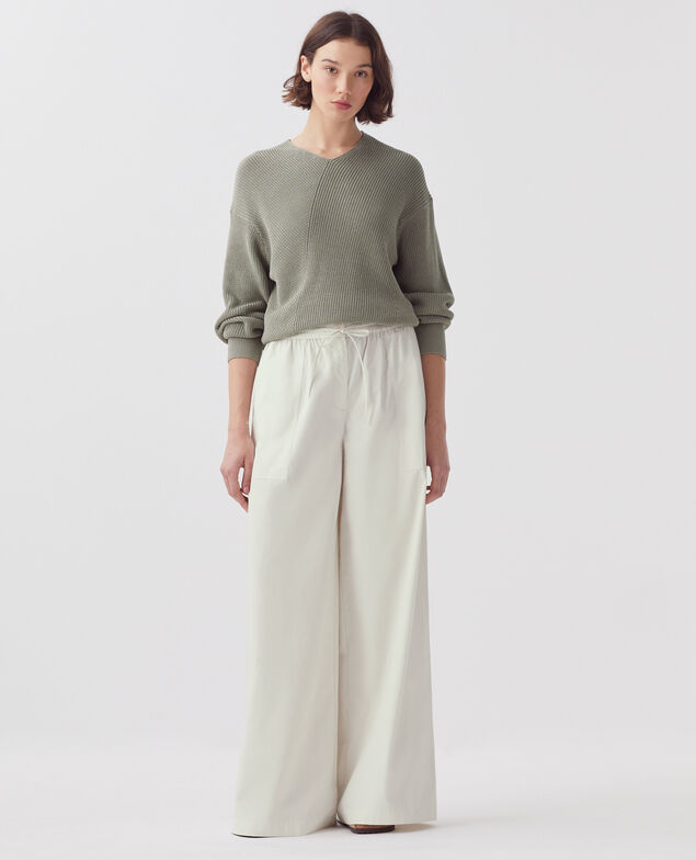 YVONNE - Weite Hose J010 white onyx