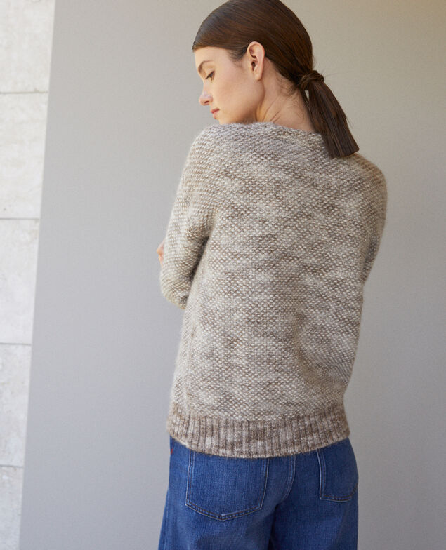 Strickjacke aus meliertem Strick Grau