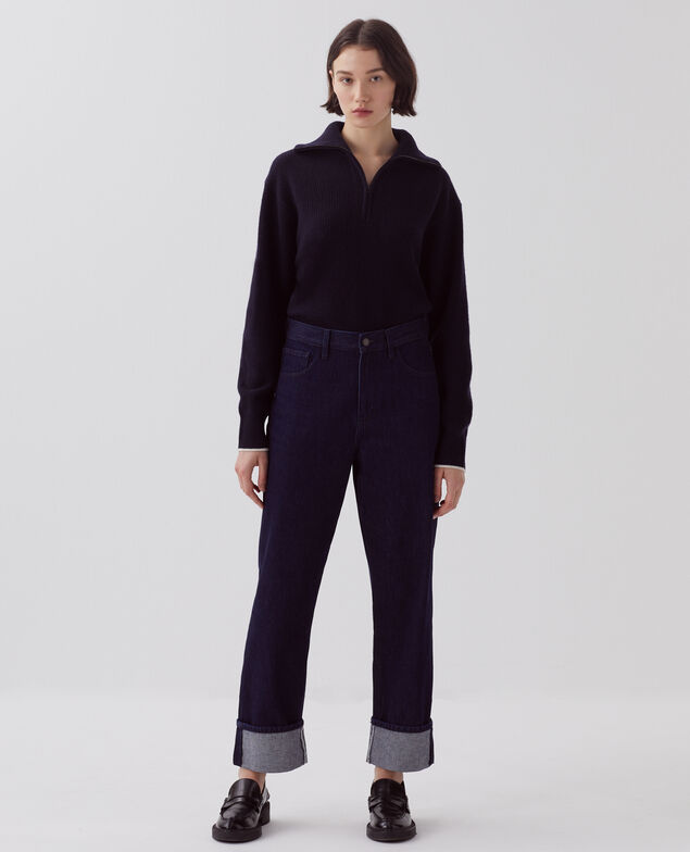 Regular Jeans mit breitem Revers U690 navy