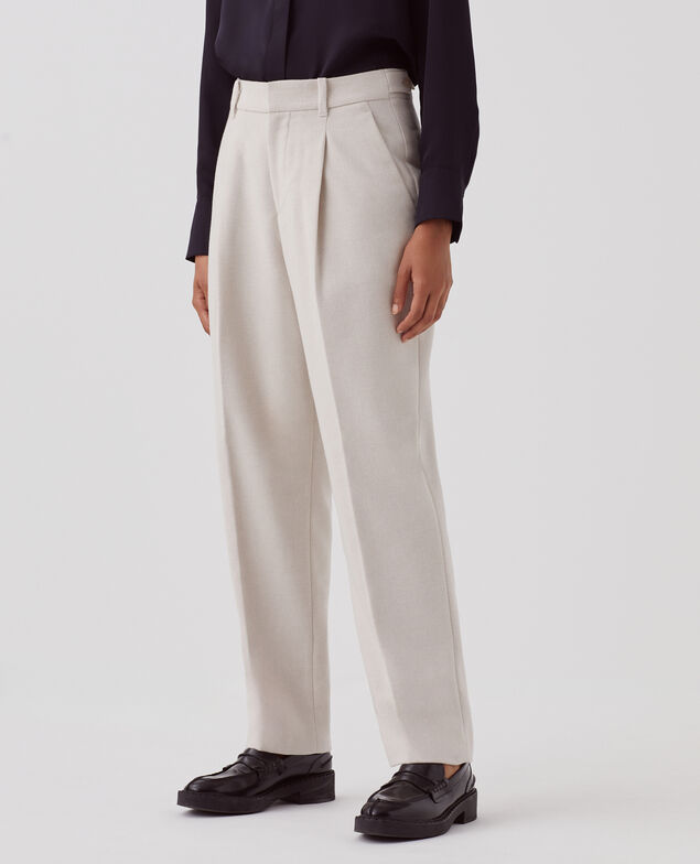 Gerade Hose aus Wolle U300 natural