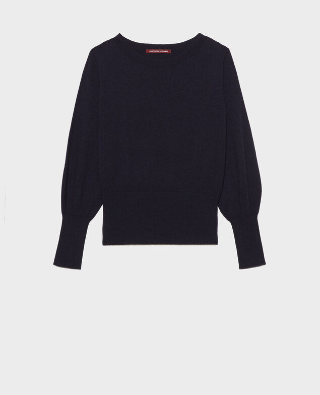 Feiner Pullover aus Kaschmir mit U-Boot-Kragen Night sky