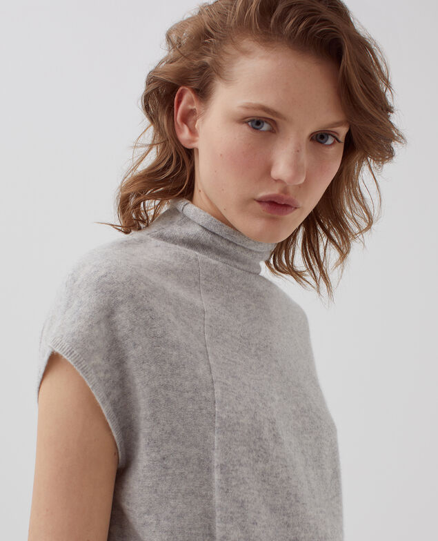 Ärmelloser Pullover aus Kaschmir I020 ashen gray