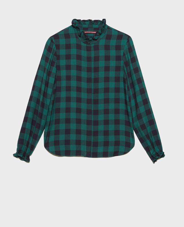 Fließende Bluse mit Karos 8866 55 green check