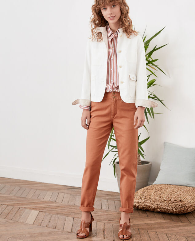 Jacke mit Mao-Kragen Off white