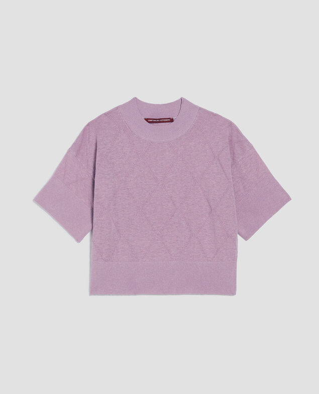 Kurzer Kurzarmpullover J720 lavender herb