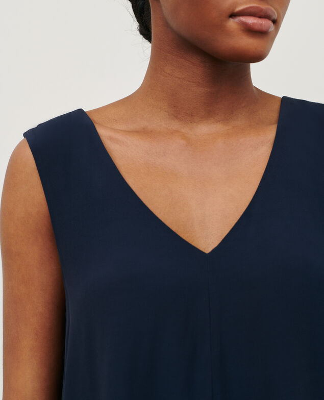 Kurzes Kleid mit fließendem Fall 0693 navy