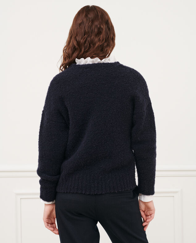 Pullover aus Mischwolle mit Rundhalsausschnitt 8841 69 navy