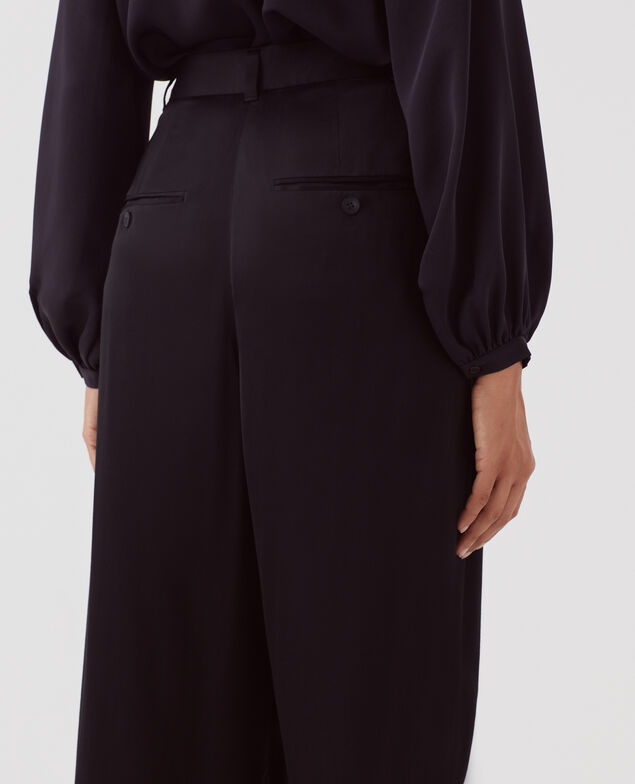 Satinierte Hose mit fließendem Fall H091 black beauty