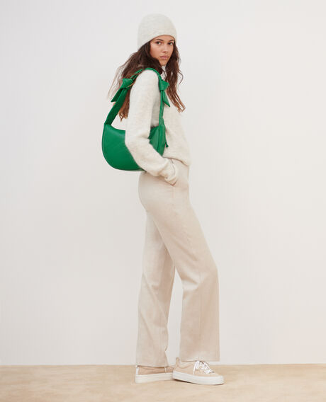BLANDINE - Gerade Hose aus Flanell 8838 40 cream 2wpa037w17