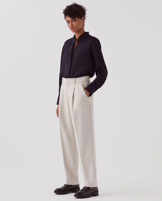 Gerade Hose aus Wolle U300 natural