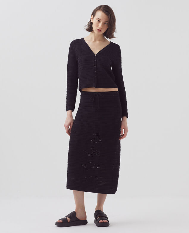 Häkel-Cardigan aus Baumwolle H091 black beauty
