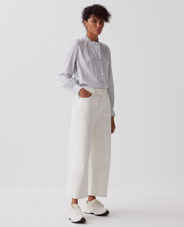 EMY - Cropped Jeans mit weitem Bein H003 white