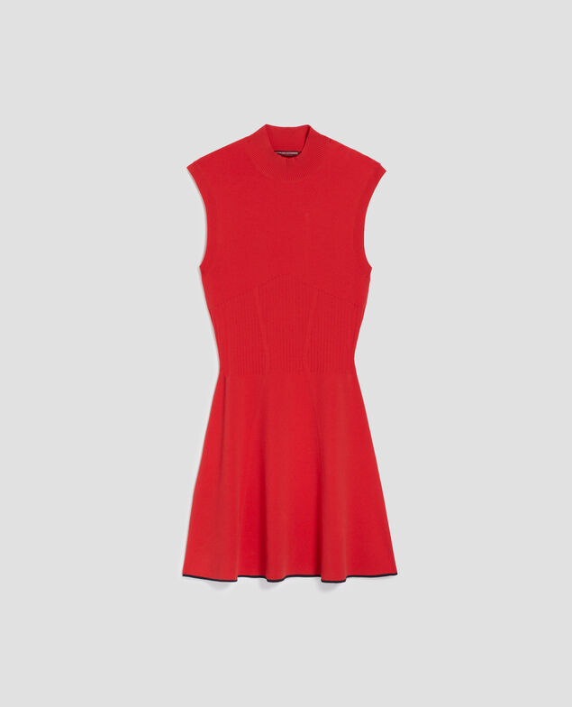 Kurzes Strickkleid J240 paprika orange