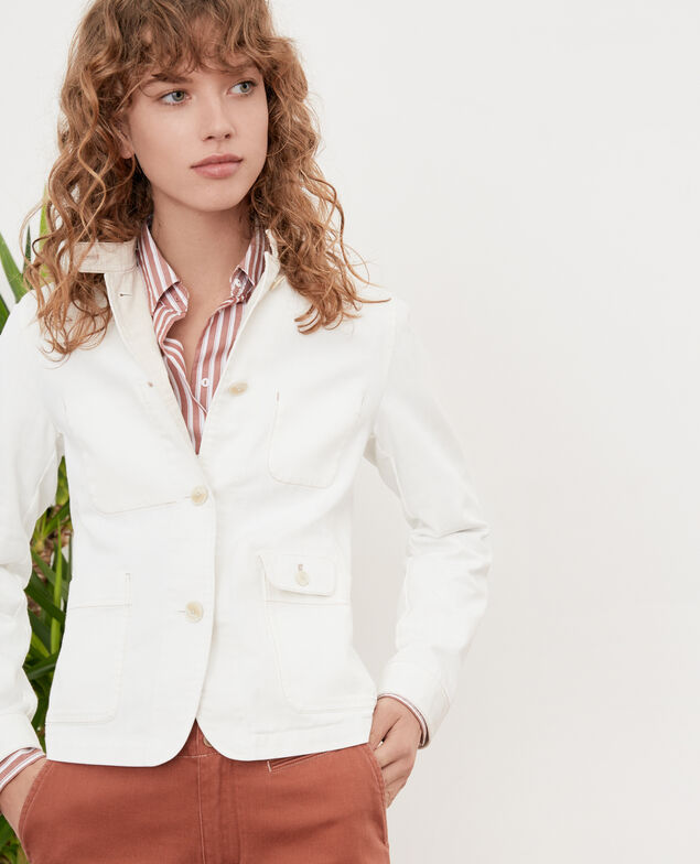 Jacke mit Mao-Kragen Off white