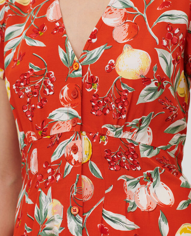 Kurzes gemustertes Top 103 print orange