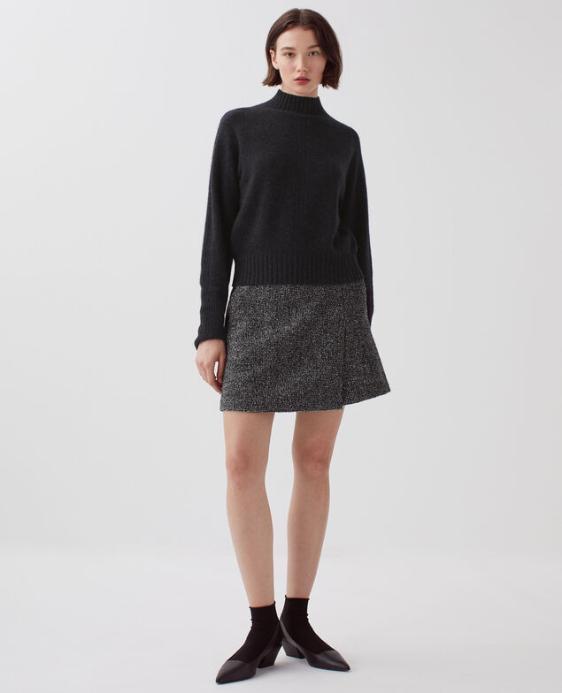 Pullover mit hohem Kragen aus Kaschmir I080 moonless gray