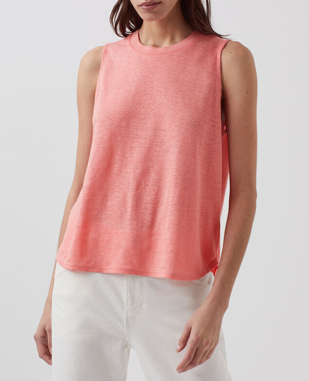 MARCELLE - Top aus Leinen H101 silver pink
