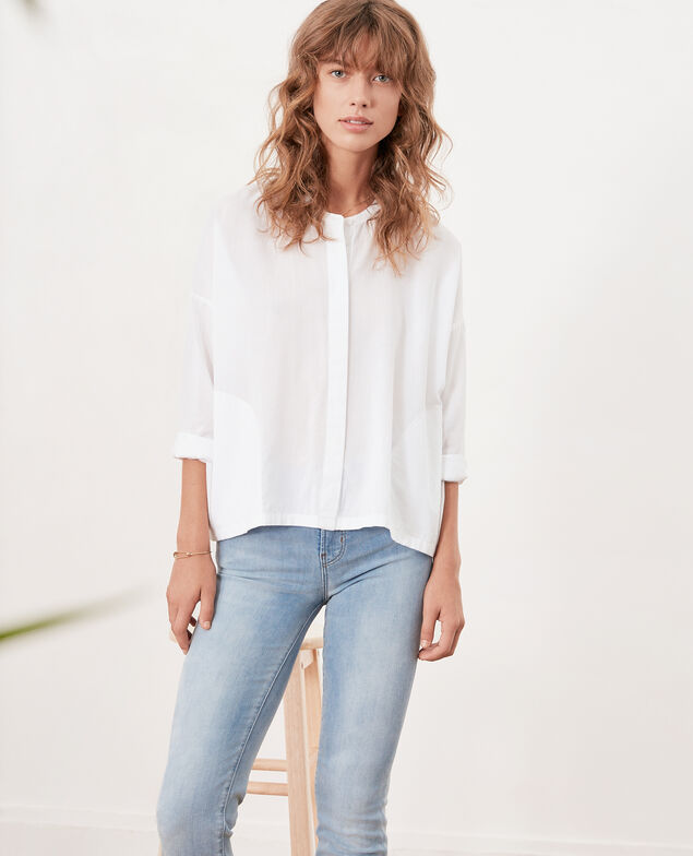 Weite Bluse Blanc