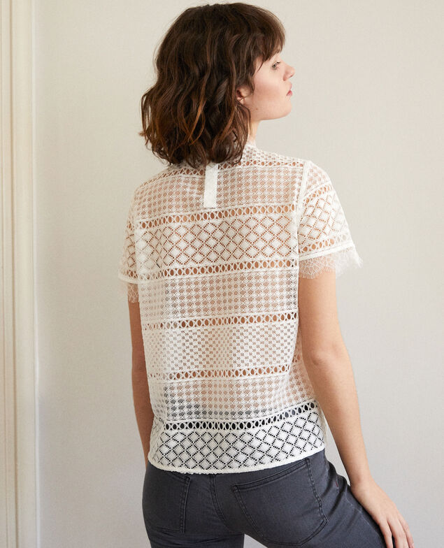 Bluse aus Ajourspitze Weiß