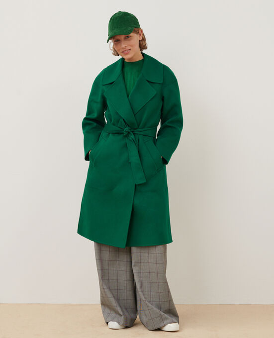 Doppelseitiger Mantel aus Wolle und Kaschmir A554 GREEN