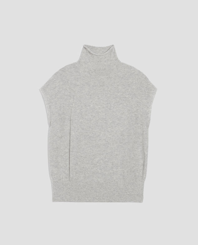 Ärmelloser Pullover aus Kaschmir I020 ashen gray