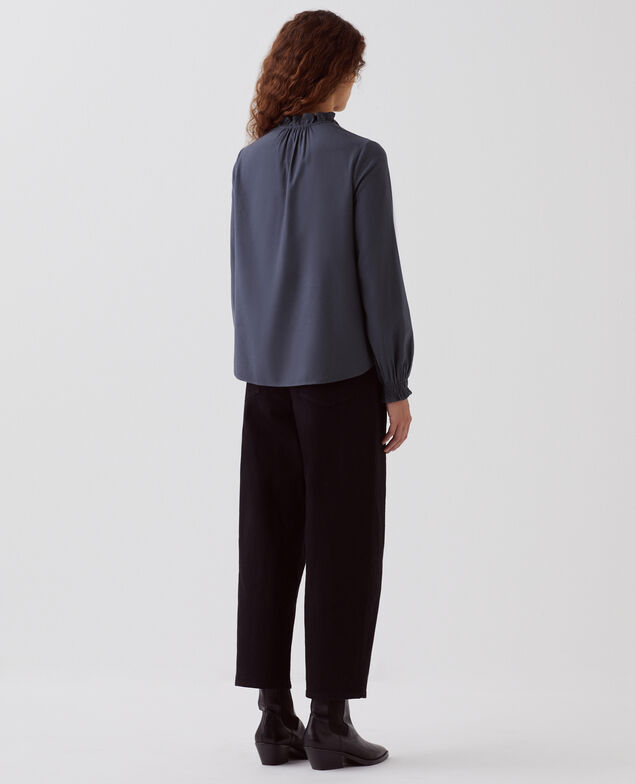 Bluse mit Volant-Kragen I083 odyssey gray