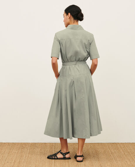 Midi-Kleid aus Baumwolle 0560 vetiver 3sdr041c12