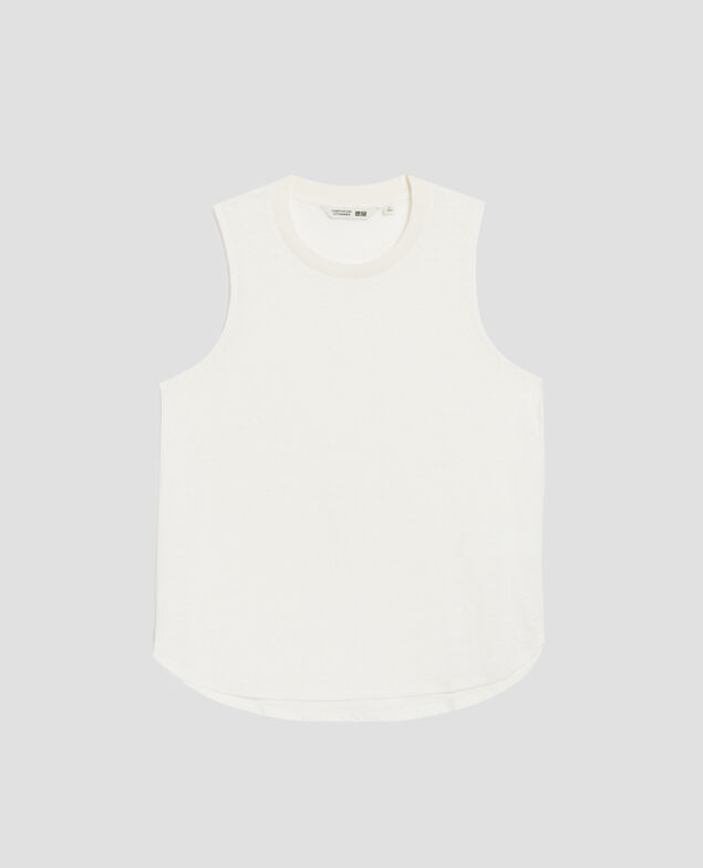MARCELLE - Top aus Leinen H001 brillant white