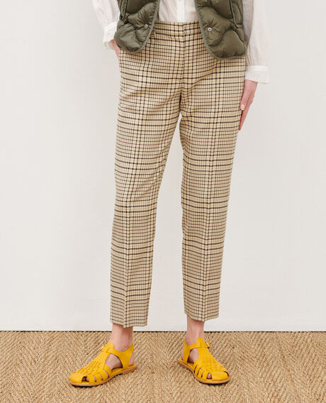 MARGUERITE - Zigarettenhose 0400 cream checks 3spa005c04