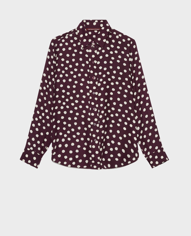 SIBYLLE - Gemusterte Bluse aus Seide Maxidot purple