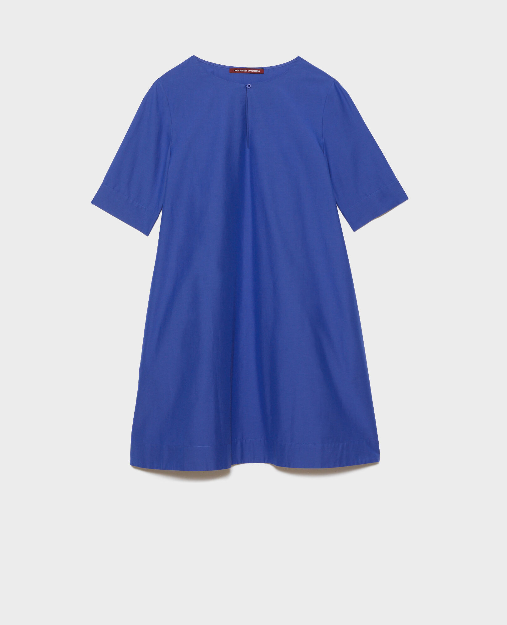 Kurzes Kleid aus Baumwolle und Seide Royal blue Nerniere