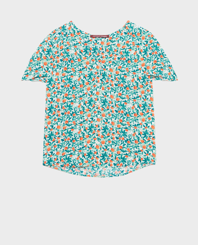 Fließende gemusterte Bluse 0221 zest white