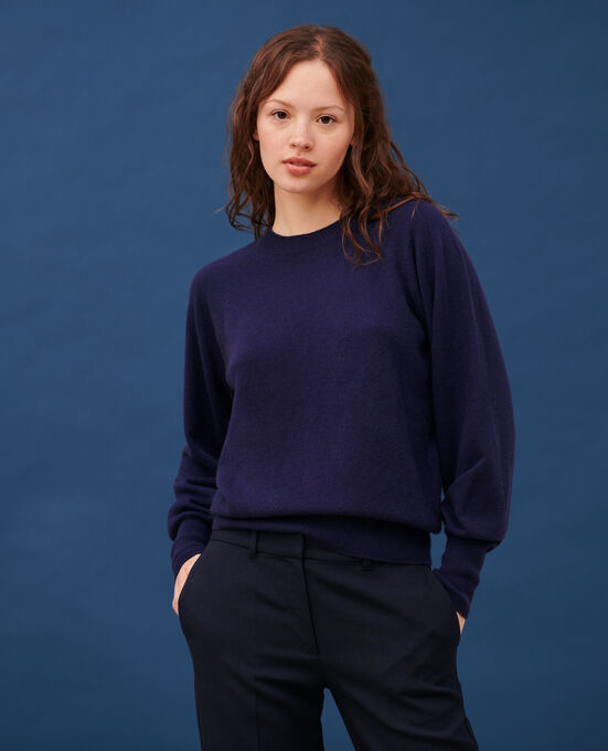 Pullover mit Rundhalsausschnitt aus Kaschmir 8846 69 NAVY