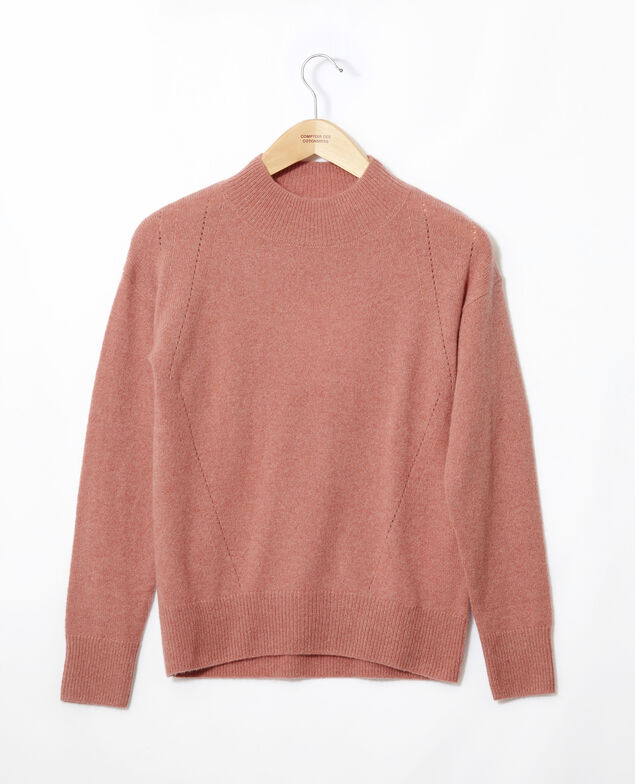 Kaschmirpullover mit Stehkragen  Old rose