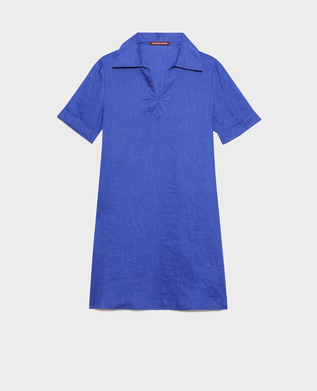 DAISY - Matrosenkleid aus Leinen Royal blue