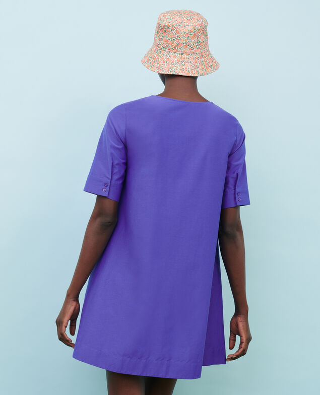 Kurzes Kleid aus Baumwolle und Seide Royal blue Nerniere