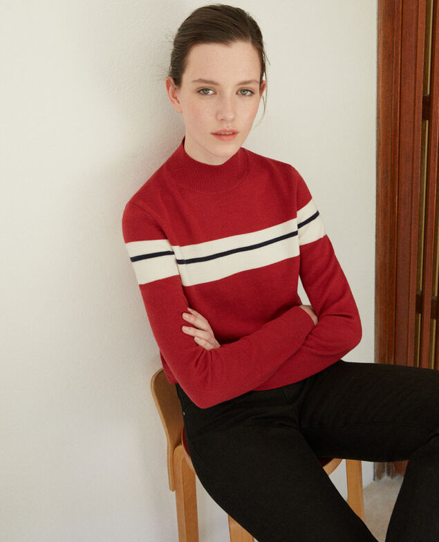 Pullover aus Merinowolle Rot