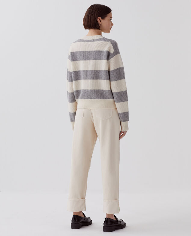 - Pullover aus Wolle I014 st grey/white