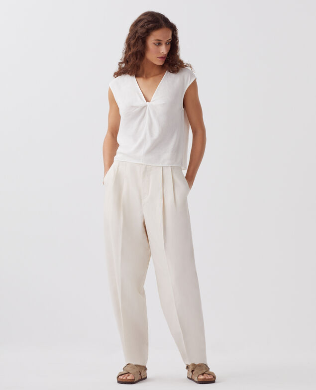 Faltenhose J314 beige