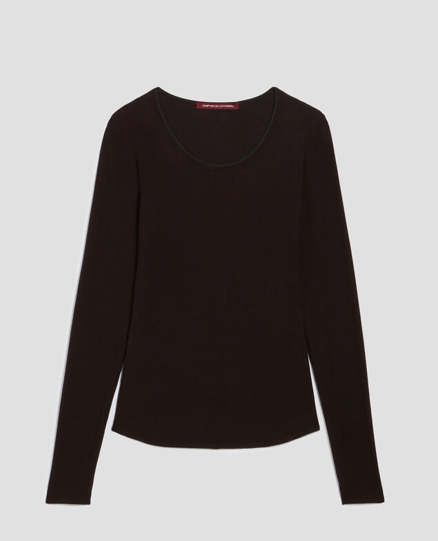 Enganliegendes T-Shirt H091 black beauty