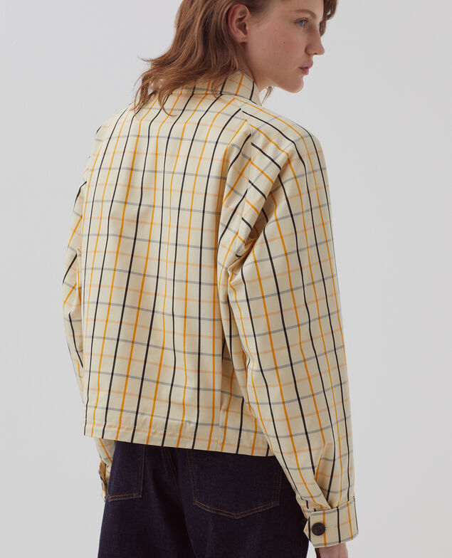 Kurze Jacke  I305 check beige