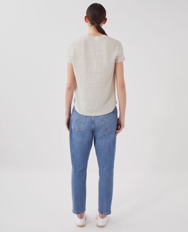 AMANDINE - T-Shirt mit Rundhalsausschnitt aus Baumwolle U020 light gray