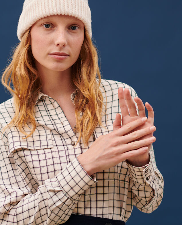 Fließende Bluse mit Karos 8868 30 natural check