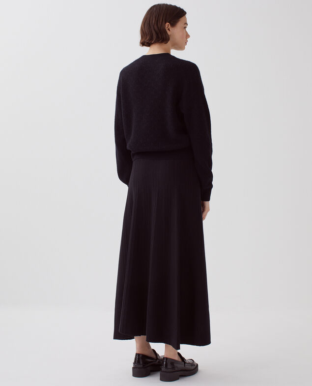 Pullover mit Zierstrick H091 black beauty